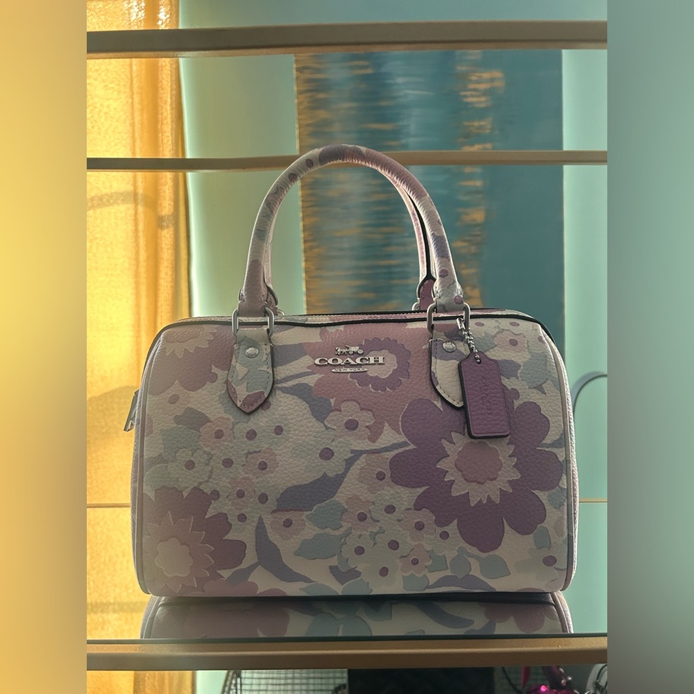 NWT Coach Rowan Satchel Bag With Floral Print